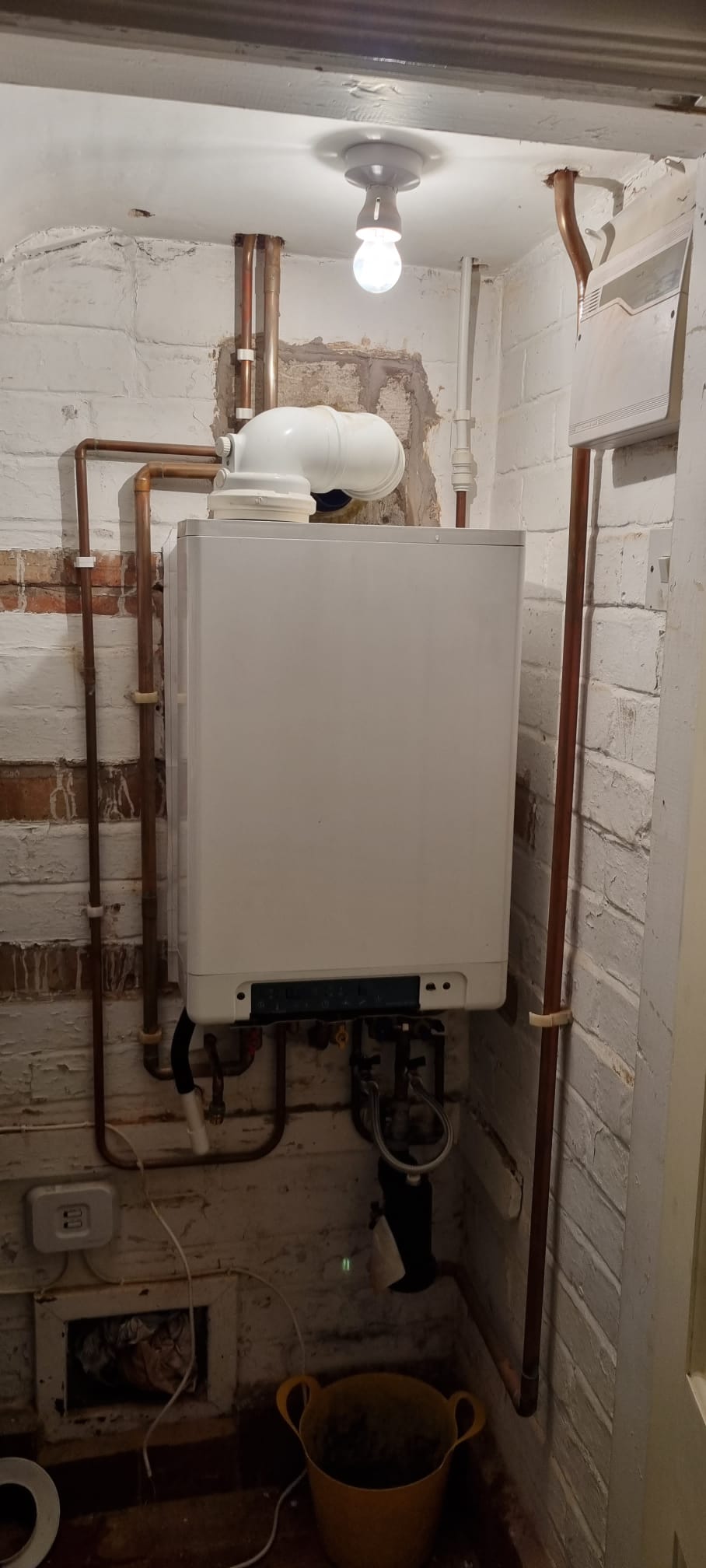 Basement boiler installation