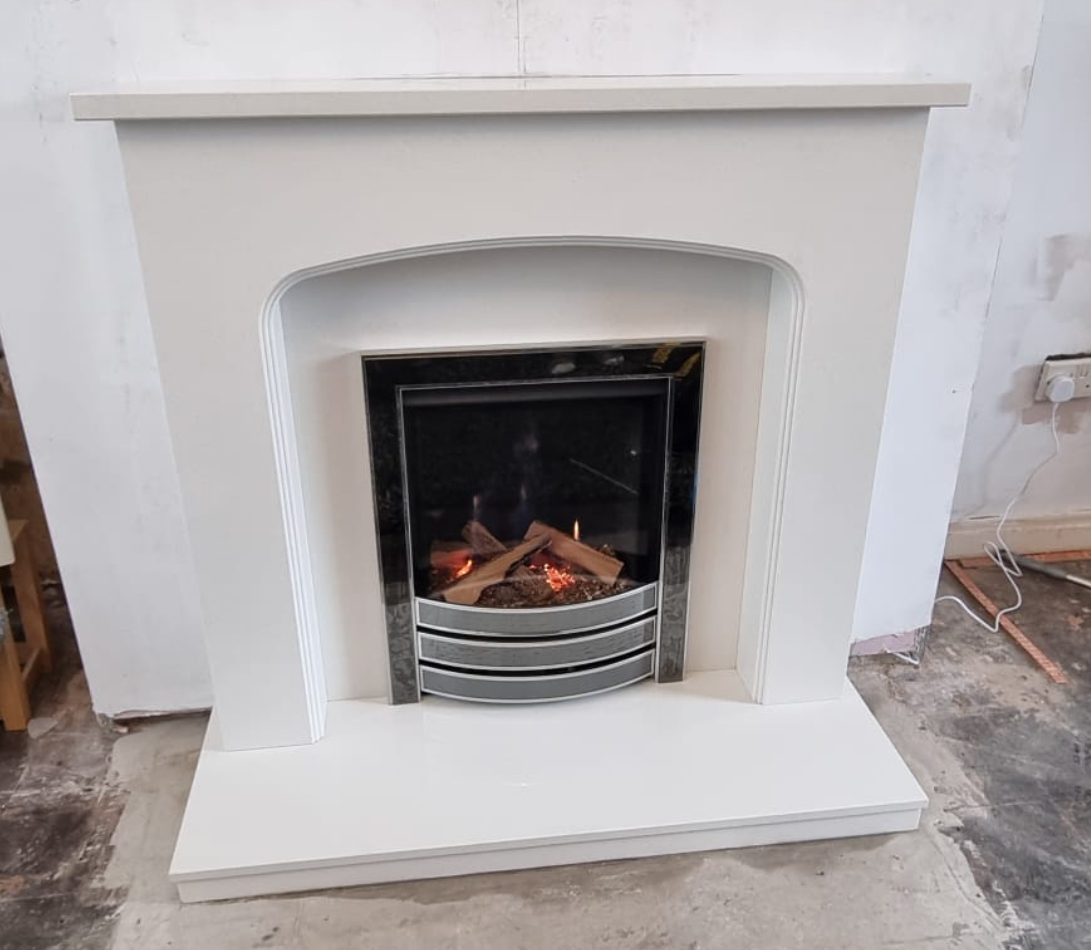 Fireplace installation complete